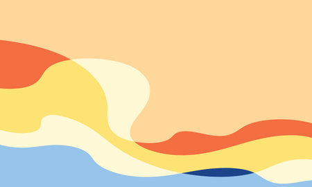 abstract background with wavy lines and waves in orange and yellow colors