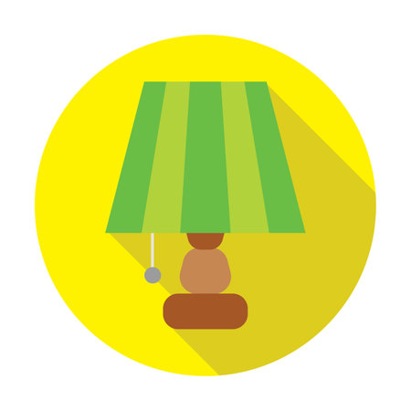Table lamp icon. Flat vector related icon with long shadow for web and mobile applicationsのイラスト素材