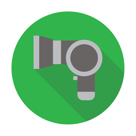 Hair dryer flat icon with long shadow. Vector illustration.のイラスト素材