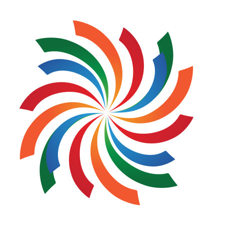 Colorful abstract circular icon on white background for graphic and web designのイラスト素材