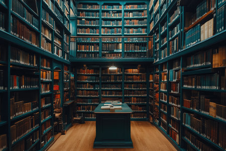A photo of a library with tall shelves filled with books --ar 3:2 --stylize 250 --v 6.1 Job ID: 2892602d-cc3d-4cbf-88a7-4fe5ea7a76e2の素材