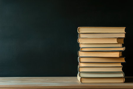 stack of new books on the right, empty space, black background --ar 3:2 --stylize 250 --v 6.1 Job ID: a3bbf05d-0b4b-4e4d-931f-1684193122cdの素材