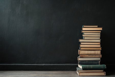 stack of new books on the right, empty space, black background --ar 3:2 --stylize 250 --v 6.1 Job ID: a3bbf05d-0b4b-4e4d-931f-1684193122cdの素材