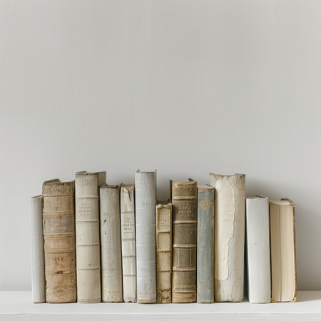 A row of books on a white background, a minimalist composition, a close-up view, a flat lay, and a front-facing perspective. --stylize 250 --v 6 Job ID: d857e5bc-9d66-49bc-856c-9a7fbdafd9f7の素材