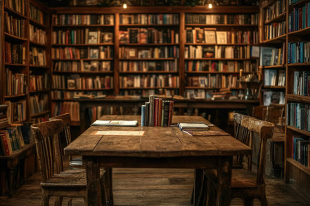 bookshop background with table in foreground --ar 3:2 --stylize 250 --v 6.1 Job ID: 5d3c6710-09c1-445b-b4e0-c08a956404a9の素材