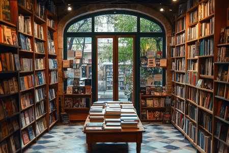 bookshop background with table in foreground --ar 3:2 --stylize 250 --v 6.1 Job ID: d6fd287a-284e-4ab4-8359-a94cb9982216の素材