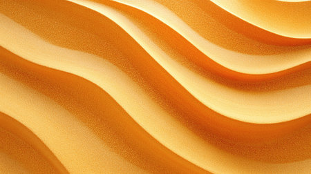A digital illustration of abstract gold waves with a subtle textured surface.の素材