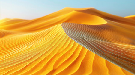 A close-up image of textured golden sand dunes in a desert landscape.の素材