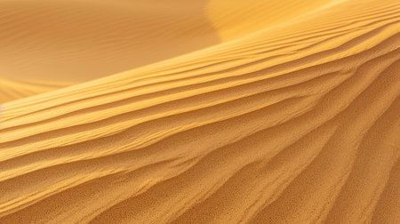 Close-up view of textured golden sand dunes with diagonal ridges.の素材