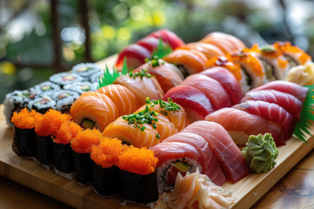 Sushi Set - Different Types of Maki Sushi and Nigiri Sushiの素材