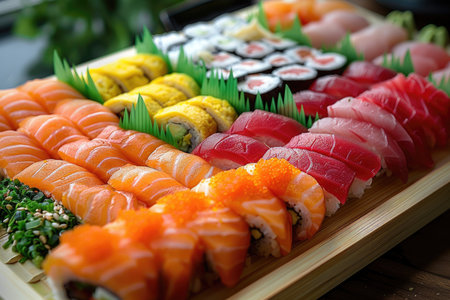 Sushi set, japanese food, close-up shotの素材