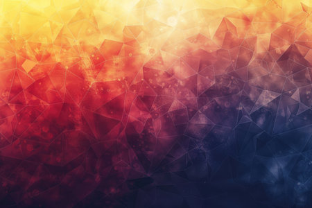 A digitally created abstract background featuring a geometric pattern with a watercolor effect and a gradient color scheme.の素材