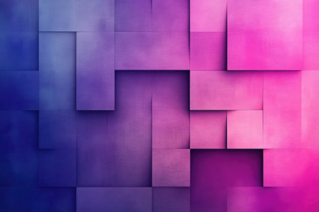 An abstract geometric pattern with a gradient of blue, purple, and pink colors.の素材