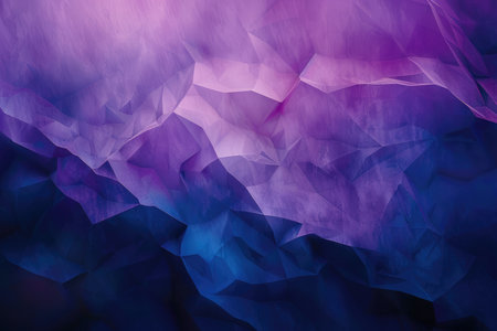 An abstract image with geometric shapes in shades of purple and blue, creating a vibrant and textured background.の素材