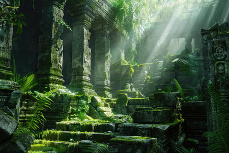 Ruins of Hindu temple in Bali, Indonesia. Bali is a UNESCO World Heritage Site.の素材