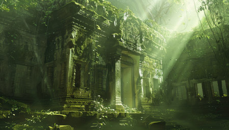 Mysterious temple complex Angkor Wat in Siem Reap, Cambodiaの素材