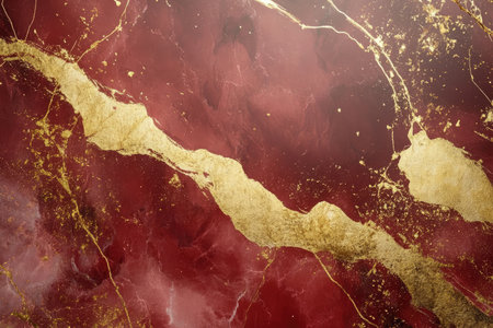 An abstract image of swirling red and gold marble, showcasing a luxurious and elegant design.の素材