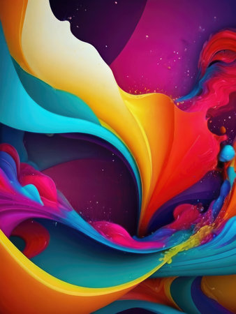 A digital abstract image featuring vibrant swirling colors creating a dynamic and energetic composition.の素材