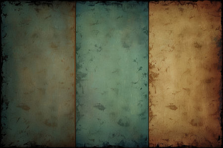 A tri-colored abstract background image with a grunge texture and earthy tones, ideal for design projects.の素材