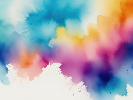 Abstract watercolor background. Digital art painting. Colorful texture.の素材