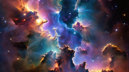 Galaxy and nebula. Abstract space background. 3D renderingの素材