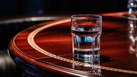 Tequila shot in a glass on the background of the guitarの素材