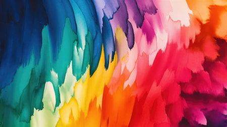 Abstract background of acrylic paint in yellow, orange, blue and pink colorsの素材