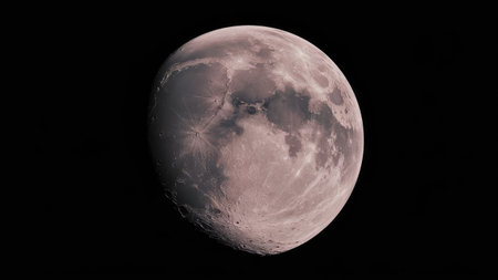 Moon on the black background. Elements of this image furnished by NASAの素材