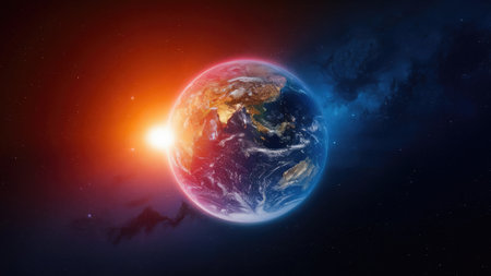 Earth from space showing the beauty of space exploration. 3D renderingの素材