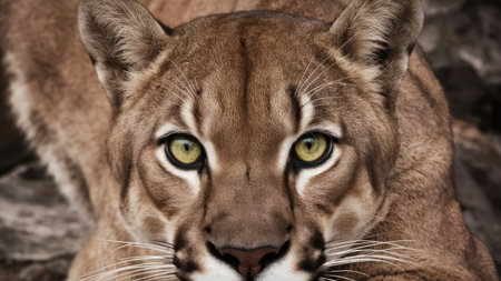 Portrait of a cougar (Puma concolor) close upの素材