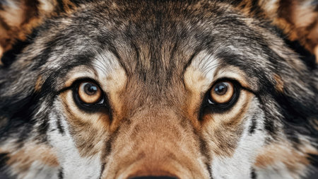 Close-up portrait of a wolf. Portrait of a wolf.の素材