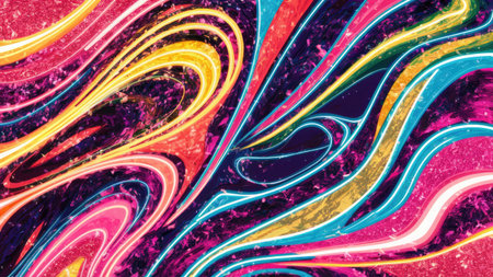 Abstract colorful background. Psychedelic texture. Digital painting. 3d rendering.の素材