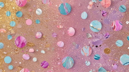 Abstract background with multicolored confetti. 3d rendering.の素材