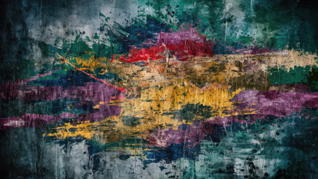 Colorful grunge background. Abstract grunge background with brush strokesの素材