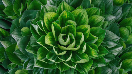 Beautiful green leaves background. Green leaves texture. Top view.の素材
