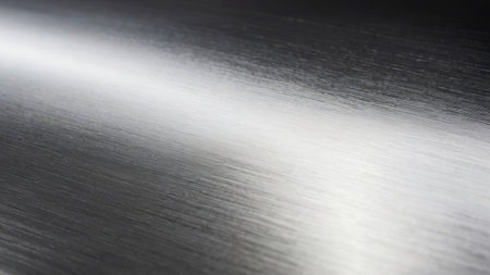 Metal background or texture of brushed steel plate with reflections Iron plate.の素材