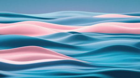 abstract background with smooth wavy lines, 3d render illustrationの素材