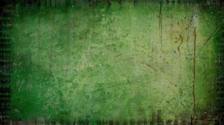 Green grunge background with space for text or image. Texture of old paperの素材