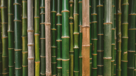 Bamboo background. Green bamboo background. Bamboo wall texture.の素材