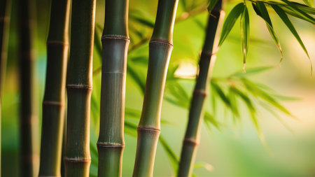 Bamboo forest with bokeh background. Bamboo forest in Thailandの素材