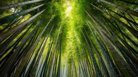 Bamboo forest in Arashiyama, Kyoto, Japan.の素材