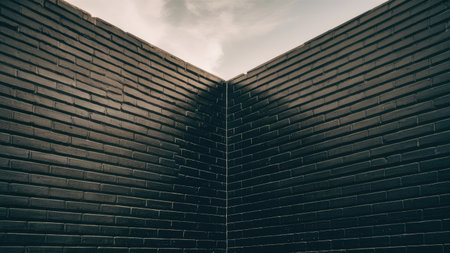 Background of brick wall texture, vintage tone filter effect color style.の素材