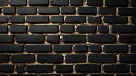 Background of black brick wall texture. Texture of black brick wall.の素材