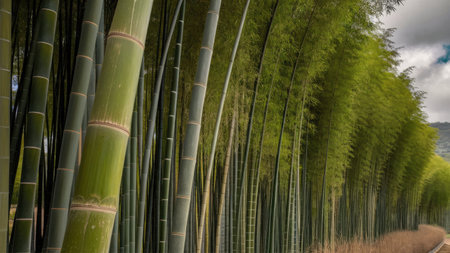Bamboo forest in Arashiyama, Kyoto, Japan.の素材
