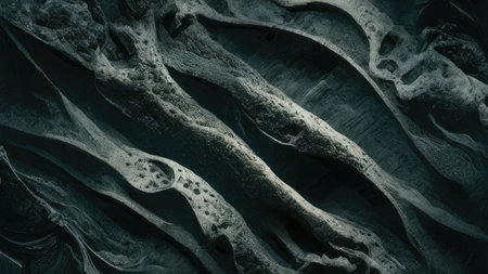 Close-up of the structure of a stone in the form of a waveの素材