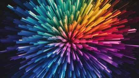 Colorful abstract background with lines. 3d rendering, 3d illustration.の素材