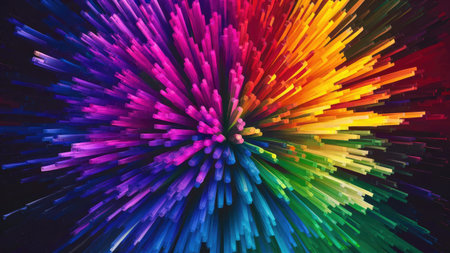 abstract multicolored background with lines and bokeh effectの素材