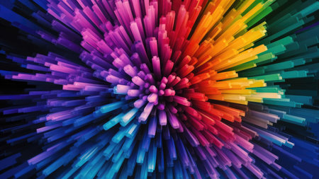 3d rendering of multicolored abstract background with selective focus effectの素材