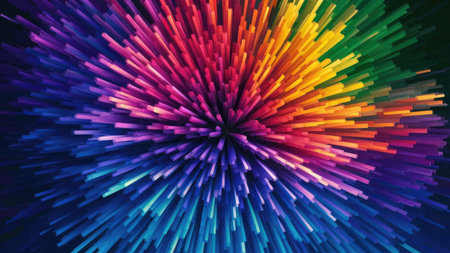 Abstract background of colorful lines. 3d rendering, 3d illustration.の素材