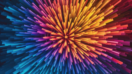 Abstract background with colorful lines. 3d rendering, 3d illustration.の素材